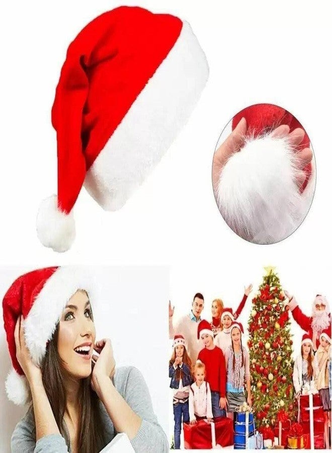 Ublic Warm Fleece Santa Claus Cap, Christmas Hat Cute Red Santa Hat Christmas Party Prop Accessories Costumes Free Size (2) - Image 4